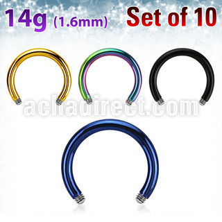 xtcb14g pack of anodized 316l steel circular barbell posts