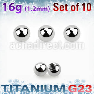 xubal25 pack of 2 5mm high polished titanium g23 balls
