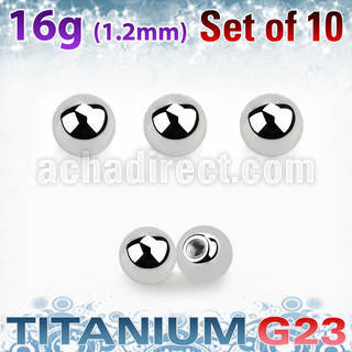 xubal3 pack 10 bolas titanio g23 brillo espejo 3mm rosca distribuidor mayorista