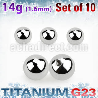 xubal6 pack of 10 pcs of 6mm high polished titanium g23 balls