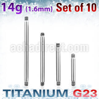 xubb14g pack of high polished titanium g23 barbell bars