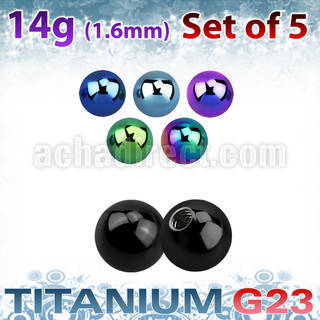 xubt5g pack of 5 pcs of 5mm anodized titanium g23 balls