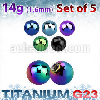 xubt6g pack of 5 pcs of 6mm anodized titanium g23 balls