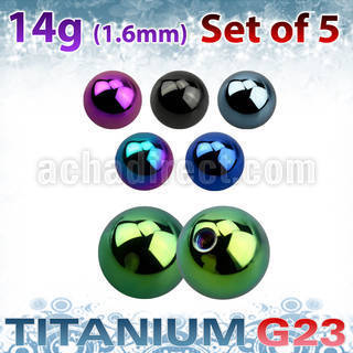 xubt8g set of 5 pcs of 8mm anodized titanium g23 balls