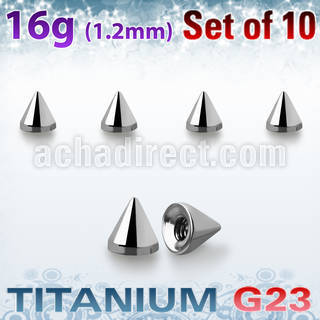 xucon25 pack of 2 5mm high polished titanium g23 cones