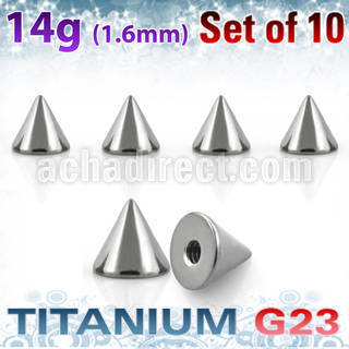xucon5 pack of 10 pcs of 5mm high polished titanium g23 cones