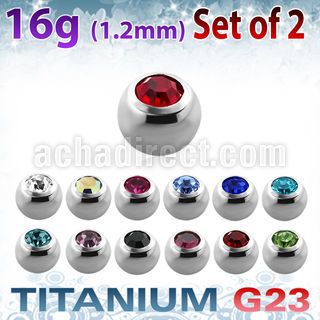 xujb3 3mm high polished titanium g23 balls w bezel crystals