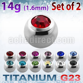 xujb5 5mm high polished titanium g23 balls with bezel crystals