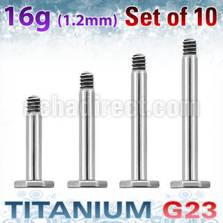 xulb16g pack 10 labret titanio g23 brillo espejo 6mm 16mm mayorista