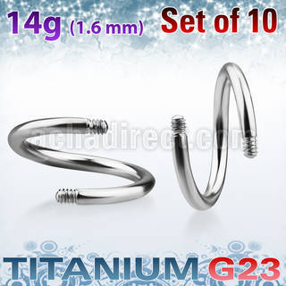 xusp14g pack 10 barras espiral titanio g23 brillo espejo 8mm 10mm al por mayor