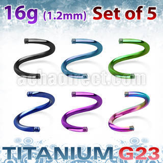xutsp16g set of of anodized titanium g23 circular barbell 16g