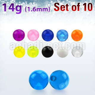 xuvb4 set of 4mm acrylic uv balls with 14g 1 6mm threading