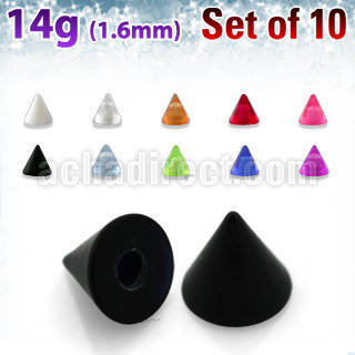 xuvcn4 set of 4mm acrylic uv cones with 14g 1 6mm threading
