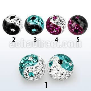 ymfr8 8mm ball w ferido w ying yang design 14g 1 6mm