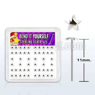 yxvsar box w silver bend it nose studs w plain star shaped tops
