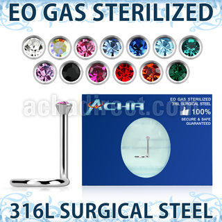 znscb2 sterilized 316l steel bezel set nose screw 2mm color