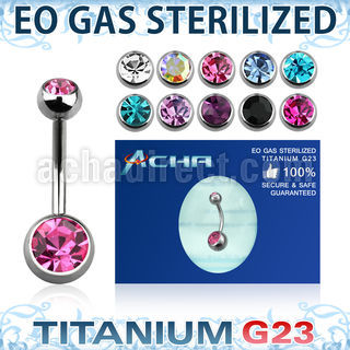zubn2cg sterilized titanium g23 belly banana w 85mm jewel ball
