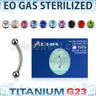 zubne2c eo gas sterilized piercing titanium g23 eyebrow banana 3mm balls