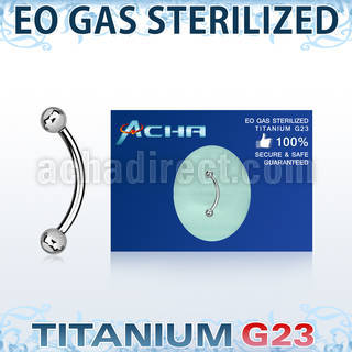 zubneb serilized titanium g23 eyebrow banana with two 3mm balls