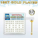 18b14xc silver nose bones w 18k gold plating 2mm crystal tops
