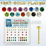 18b19xm box of gold silver nose bones w 2 5mm crystals in colors