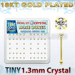 18bp6xc gold silver nose bones w 1 25mm prong set clear crystals