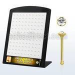 18brnrgc box of gold silver nose bones w 1 5mm clear crystals