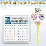 18bz2xm silver nose bones w 18k gold plating 2mm czs