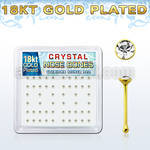 18nbbxc silver nose bone with 1 5mm crystal 18k gold plating