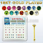 18nbbxm silver nose bone with 1 5mm crystal 18k gold plating