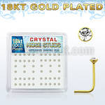 18nsbxc silver nose stud w 1 5mm crystal 18k gold plating