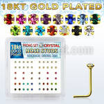 18nspxm silver nose stud w 1 5mm crystal 18k gold plating