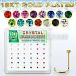 18nwbxm box w gold plated silver nose screw w 1.5mm mix crystals