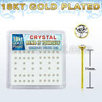 18nybxc silver nose stud w 1 5mm crystal 18k gold plating