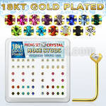 18sp14xm gold silver nose studs w 2mm prong crystals in colors