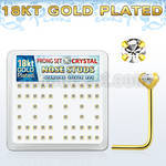 18sp19xc gold silver nose studs w 2 5mm clear prong set crystals