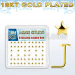 18sxvsar box w gold plated silver nose studs w star top