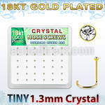 18w6xc box gold plated silver nose screws 1.25mm clear crystals