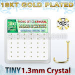 18wp6xc box gold plated silver nose screws w set 1.25mm crystals