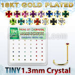 18wp6xm box gold plated silver nose screw set 1.25mm mix crystal