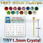 18y6xm gold silver bend it nose studs with 1 25mm crystals