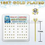 18yp14xc gold plated silver bend it nose stud w 2mm crystal tops