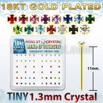 18yp6xm gold silver bend it nose studs w 1 25mm prong crystals