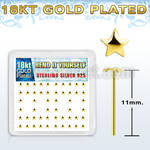 18yxvsar box w gold plated silver bend it nose studs w star top