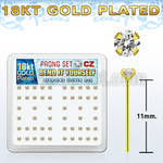18yz25xc gold silver bend it nose studs w 2 5mm clear prong cz