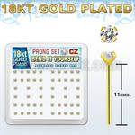 18yz2xc 18k gold plated silver bend it nose stud w 2mm clear cz