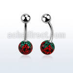 316l steel belly banana w 8mm strawberry ferido ball