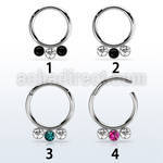 316l steel hinged segment ring 16g w alternating crystals