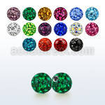 4mm multi crystal ball w resin cover & 0.8mm threading