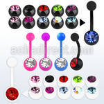 abn1cg acrylic banana with an 8mm jewel ball 5mm plain ball